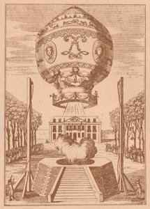 Der erste Ballonaufstieg, ca. 1785, 1919 von Unbekannt