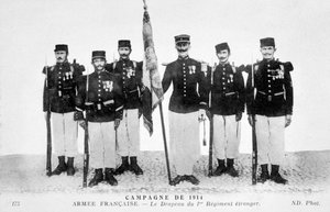 Die Flagge des 1. Regiments der französischen Fremdenlegion, 1914