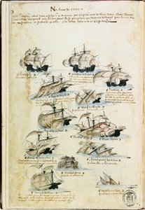 Die Flotte von Pedro Álvares Cabral im Jahr 1500. Aus Livro das Armadas