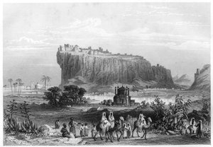 Die Hügelburg von Gwalior, Indien, ca. 1860