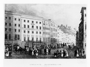 Das Haus in Salzburg, in dem Mozart 1791 geboren wurde, Mitte des 19. Jahrhunderts von Unbekannt