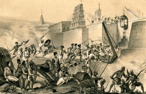 Der letzte Versuch von Tippoo Saib bei Seringapatam, 1799, 1847 von Unbekannt