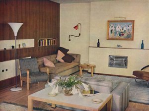 Das Wohnzimmer in einer Londoner Wohnung, neu gestaltet von Serge Chermayeff, F.R.I.B.A., 1936