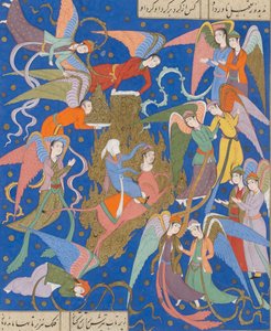 Die nächtliche Reise des Propheten. Aus einem Manuskript des Khamsa von Nizami, ca. 1620