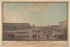 Die Parade vor dem Winterpalast in St. Petersburg, 1799