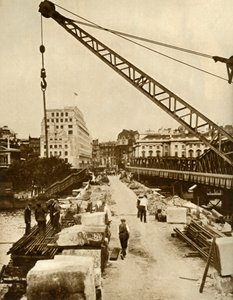 Der Wiederaufbau der Waterloo-Brücke, London, 1934, 1935 von Unbekannt