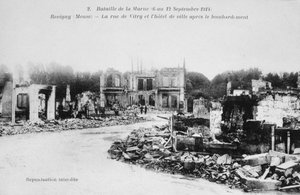 Die Ruinen von Revigny, Frankreich, Schlacht an der Marne, Erster Weltkrieg, 1914