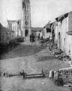 Die Ruinen eines Dorfes in Lothringen, Erster Weltkrieg, 1915 von Unbekannt