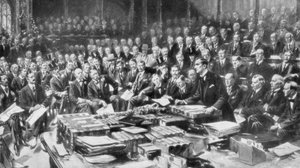 Szene im House of Commons, Westminster, London, 3. August 1914 von Unbekannt