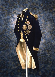 Die Uniform, die Admiral Lord Nelson trug, als er in der Schlacht von Trafalgar getötet wurde, 1805 von Unbekannt