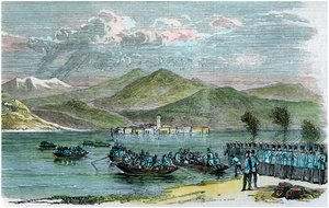 Der Krieg, Österreicher überqueren den Lago Maggiore, Italien von Unbekannt