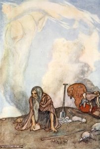 Das weiße Pferd war aus ihren Augen verschwunden wie ein Nebelkranz, um 1910 von Unbekannt