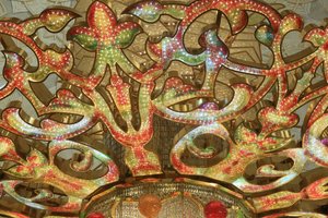 Der größte Kronleuchter der Welt aus Deutschland, hergestellt aus einer Million Swarovski-Kristallen. Scheich-Zayid-Moschee. 1995. Emirat Abu Dhabi