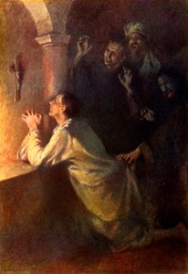 Der junge Mann bemühte sich ernsthaft im Gebet, 1917