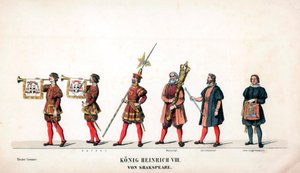 Theaterkostümentwurf für Shakespeares Stück, Heinrich VIII, 19. Jahrhundert von Unbekannt