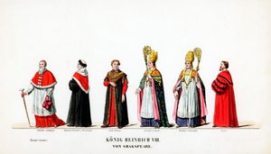 Theaterkostümentwürfe für Shakespeares Stück, Heinrich VIII., 19. Jahrhundert