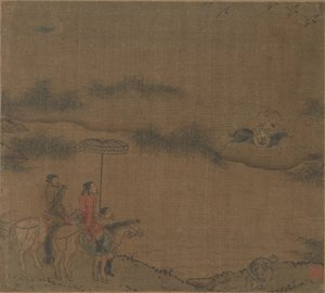 Drei Reiter jagen Wildgänse, 960-1279