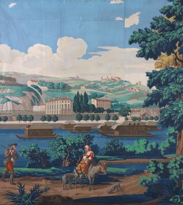 Drei verbundene Tafeln: Die Ansichten von Lyon, Frankreich, Erstausgabe