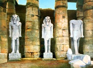 Drei Statuen von Ramses II., Luxor, Ägypten, 20. Jahrhundert von Unbekannt