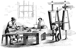 Werfen eines irdenen Gefäßes, um 1860 von Unbekannt