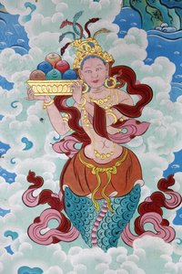 Tibetische Göttin. Kopan-Kloster, Kathmandu, Nepal