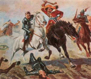 Tillys Flucht nach der Schlacht bei Lech, 4. April 1632, 1936 von Unbekannt