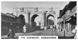 Tin Darwaza, Ahmadabad, Gujarat, Indien, um 1925