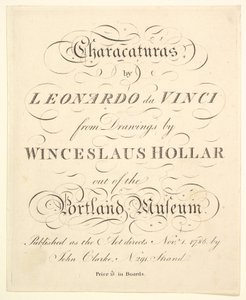 Titelseite: Karikaturen von Leonardo da Vinci, nach Zeichnungen von Wincelslaus Hollar, aus..., 1786 von Unbekannt