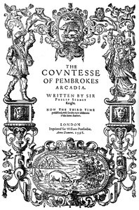 Titelseite von The Countess of Pembrokes Arcadia von Sir Philip Sidney, dritte Ausgabe, 1598