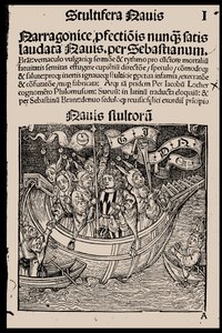 Titelseite des Buches Narrenschiff von Sebastian Brant, 1497 von Unbekannt