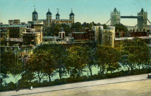 Tower Bridge und der Tower of London, ca. 1910 von Unbekannt