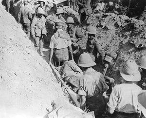 Transport der Verletzten, alliierte Operationen in den Dardanellen, Türkei, 1915-1916 von Unbekannt