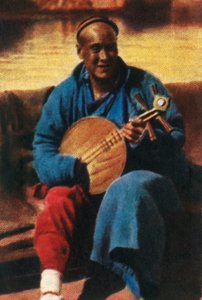 Reisender Musiker, China, ca. 1928