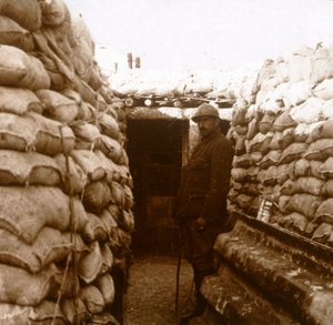 Schützengräben in der Champagne, Nordfrankreich, um 1914-1918