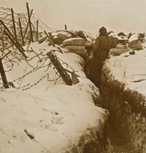 Schützengräben im Schnee, Elsass, Ostfrankreich, ca. 1914-1918
