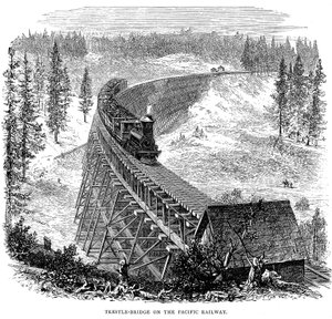 Trestle-Brücke der Union Pacific Railroad, USA, 1876 von Unbekannt