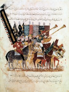 Truppe von Reitern bei einer religiösen Zeremonie, ca. 1240