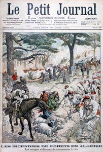 Truppen versuchen, einen Waldbrand einzudämmen, Algerien, 1904