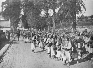 Turcos warten auf den Befehl zum Vorrücken, 1914 von Unbekannt