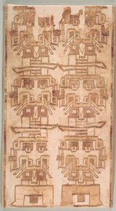 Zwei Textilfragmente mit gefangenen Köpfen, 500-200 v. Chr.