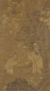 Zwei Jungen spielen mit der Puppe eines Löwen, Ming-Dynastie, 15.-16. Jahrhundert von Unbekannt