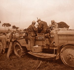 Verwendung der Winde für Sperrballon, Somme, Nordfrankreich, ca. 1914-1918 von Unbekannt
