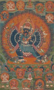 Vajrabhairava mit seiner Gefährtin Vajravetali, 18. Jahrhundert von Unbekannt