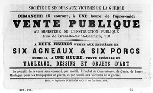 Öffentlicher Verkauf, aus französischen politischen Plakaten der Pariser Kommune, Mai 1871 von Unbekannt
