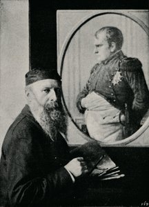 Verestchagin malt ein Bild von Napoleon, ca. 1890, 1910 von Unbekannt