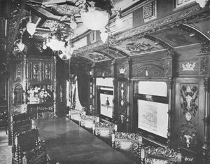 Speisewagen-Vestibül im Nacht-Express Rio-Sao Paulo der Zentralbahn von Brasilien, 1914