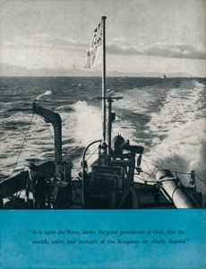 Blick vom Heck eines britischen Kriegsschiffs, ca. 1940-1943