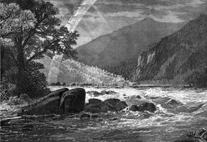 Blick auf die Balkonfälle, James River, Virginia, USA, 1877