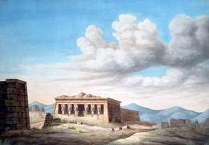 Ansicht eines ägyptischen Tempels, Dendera von Unbekannt