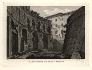 Ansicht der Bäder des Paolo Emilio am Trajansforum, Bagni Detti di Paolo Emilio von Unbekannt